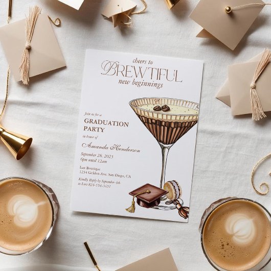 Prachtige Espresso Martini Afstudeercadeau Kaart