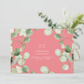 Prachtige Eucalyptus Peach Vrijgezellenfeest Kaart (Staand voorkant)