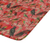 Prachtige exotische  vogelillustratie - roze snijplank (Hoek)