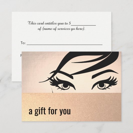 Prachtige Eyelashes en Brews Cadeaubon (Voorkant / Achterkant)