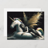 Prachtige Fairy in slaap op eenhoorn zwembad float Briefkaart (Voorkant / Achterkant)