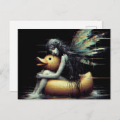 Prachtige Fairy in slaap op rubber eend float glit Briefkaart (Voorkant / Achterkant)