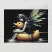 Prachtige Fairy in slaap op rubber eend float glit Briefkaart (Voorkant)