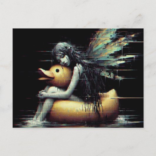 Prachtige Fairy in slaap op rubber eend float glit Briefkaart (Voorkant)