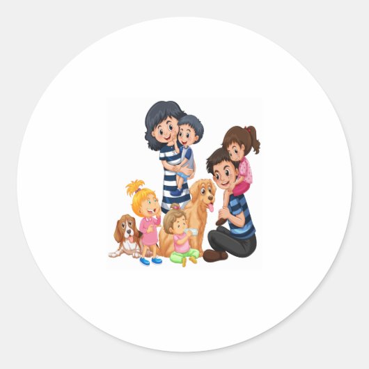 prachtige familie ronde sticker (Voorkant)