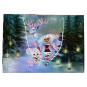 Prachtige fantasie rendieren groot cadeauzakje (Achterkant)