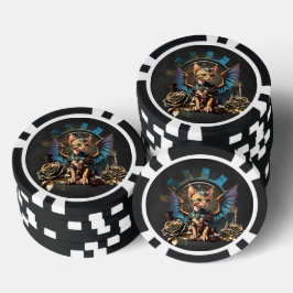 Prachtige fantasie steampunk kat. poker chips