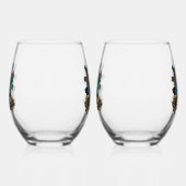 Prachtige fantasie steampunk kat. wijnglas zonder voet (Links)