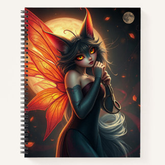 Prachtige Fantasy Cat Fairy Art Notitieboek