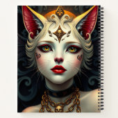 Prachtige Fantasy Cat Fairy Art Notitieboek (Achterkant)