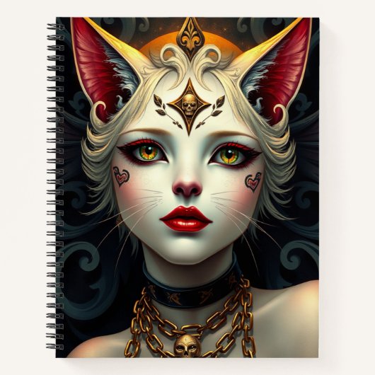 Prachtige Fantasy Cat Fairy Art Notitieboek (Voorkant)