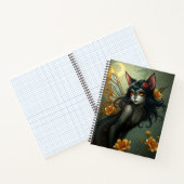 Prachtige Fantasy Cat Fairy Art Notitieboek (Binnen)