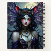 Prachtige Fantasy Cat Fairy Art Notitieboek (Achterkant)