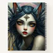 Prachtige Fantasy Cat Fairy Art Notitieboek (Achterkant)