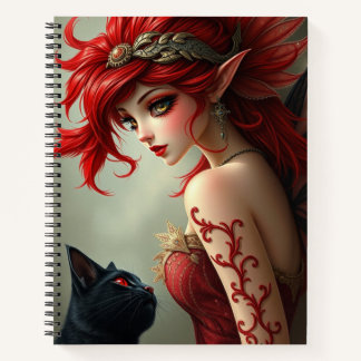 Prachtige Fantasy Cat Fairy Art Notitieboek