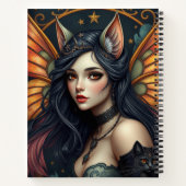 Prachtige Fantasy Cat Fairy Art Notitieboek (Achterkant)