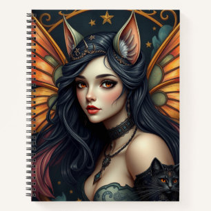 Prachtige Fantasy Cat Fairy Art Notitieboek