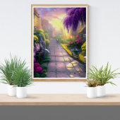 Prachtige Fantasy Cottage Garden Path Poster