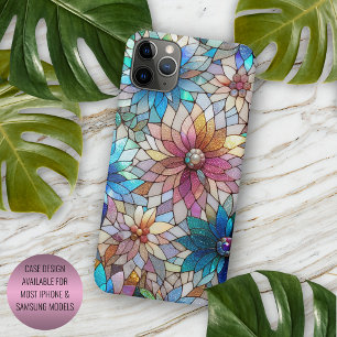 Prachtige faux iriserende glazen bloemenkunstpatro Case-Mate iPhone case