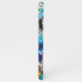 Prachtige faux iriserende glazen bloemenkunstpatro iPhone hoesje (Rechterkant)