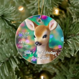 Prachtige Fawn Eerste Kerstmis Keramisch Ornament