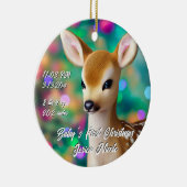 Prachtige Fawn Eerste Kerstmis Keramisch Ornament (Rechts)
