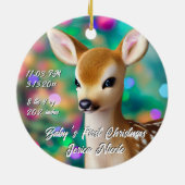 Prachtige Fawn Eerste Kerstmis Keramisch Ornament (Achterkant)