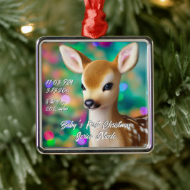 Prachtige Fawn Eerste Kerstmis Metalen Ornament