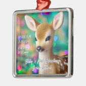 Prachtige Fawn Eerste Kerstmis Metalen Ornament (Links)