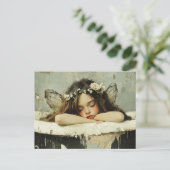 Prachtige fee slaapt in een  bad briefkaart (Staand voorkant)