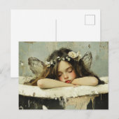 Prachtige fee slaapt in een  bad briefkaart (Voorkant / Achterkant)