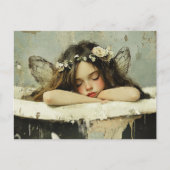 Prachtige fee slaapt in een  bad briefkaart (Voorkant)