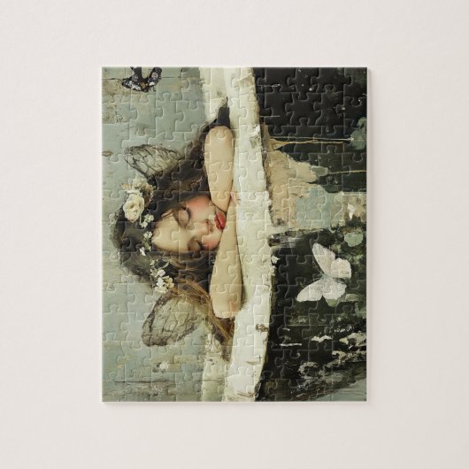 Prachtige fee slaapt in een bad legpuzzel (Verticaal)