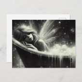 Prachtige fee slaapt in het bad briefkaart (Voorkant / Achterkant)