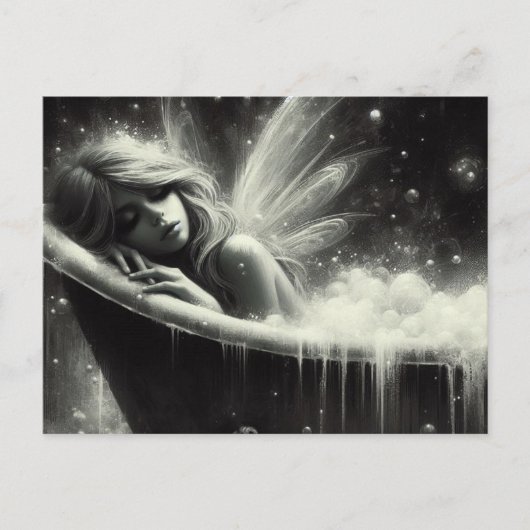 Prachtige fee slaapt in het bad briefkaart (Voorkant)