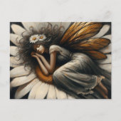 Prachtige fee slaapt op een bloem briefkaart (Voorkant)