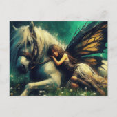 Prachtige fee slaapt op een paard briefkaart (Voorkant)