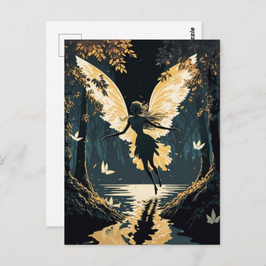 Prachtige  feiën briefkaart (Voorkant / Achterkant)