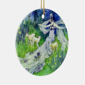 Prachtige feiën met lammeren, Warwick Goble Art Keramisch Ornament (Rechts)