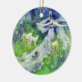 Prachtige feiën met lammeren, Warwick Goble Art Keramisch Ornament (Links)