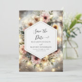 Prachtige Field Mason Jar bruiloft Save The Date (Staand voorkant)
