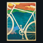 Prachtige fietskunst - Bike NY Poster<br><div class="desc">Deze prachtige fietskunst is gemaakt door Carl Huber voor het Spokes and Ink bike festival van 2012 in Rochester NY. Het is volledig digitaal. Het silhouet van een Schwinn World Sport ligt boven een prachtig landschap in de regio Adirondack van NY. De titel van de illustratie is "Bike NY" Profiteer...</div>
