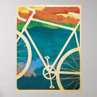 Prachtige fietskunst - Bike NY Poster