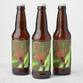 Prachtige firecracker Dragonfly Acrylverf Bier Etiket (Flessen)
