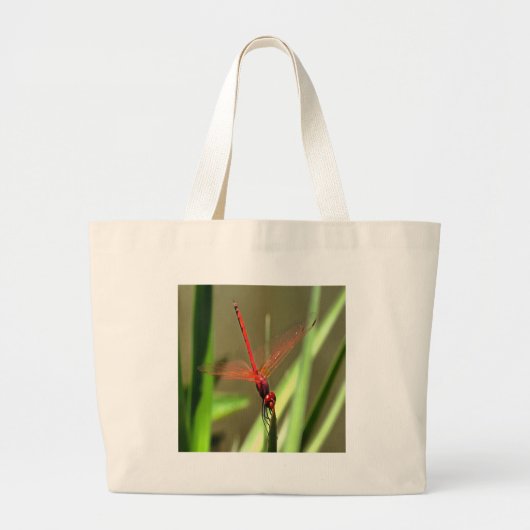 Prachtige firecracker Dragonfly Acrylverf Grote Tote Bag (Voorkant)