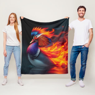 Prachtige Flame-boyant Firebird Hot Mandarin Duck Fleece Deken
