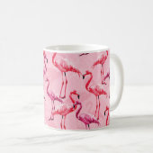Prachtige Flamingo Bird Pink Seamless Pattern illu Koffiemok (Voorkant rechts)