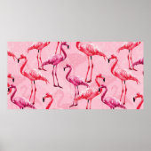 Prachtige Flamingo Bird Pink Seamless Pattern illu Poster (Voorkant)