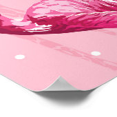 Prachtige Flamingo Bird Pink Seamless Pattern illu Poster (Hoek)