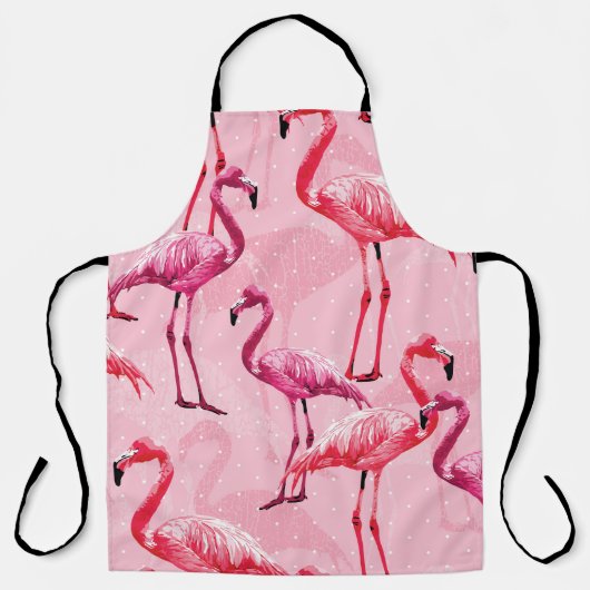 Prachtige Flamingo Bird Pink Seamless Pattern illu Schort (Voorkant)